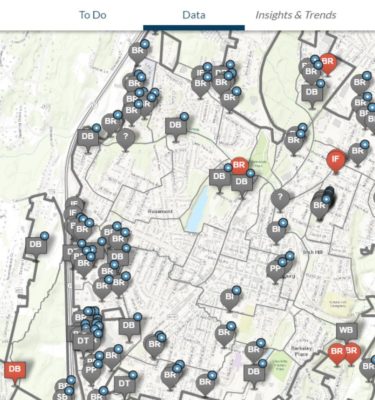 Stormwater assets in Martinsburg, WV on an interactive GIS-based map
