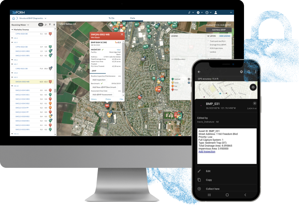 Use 2NFORM, stormwater management software, on all of your devices, desktop or mobile