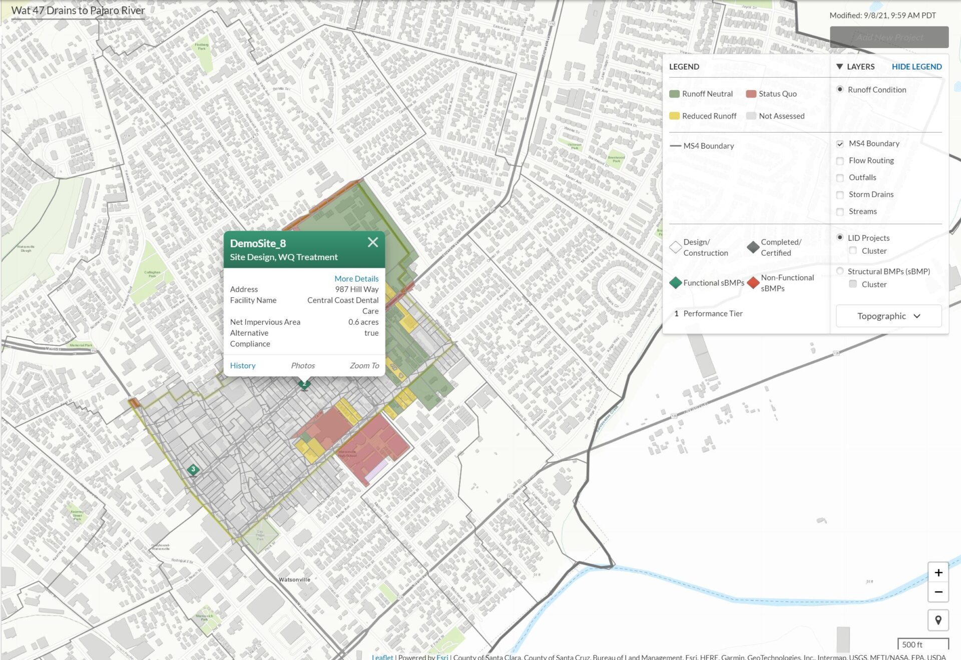 Use interactive maps in 2NFORM stormwater compliance software