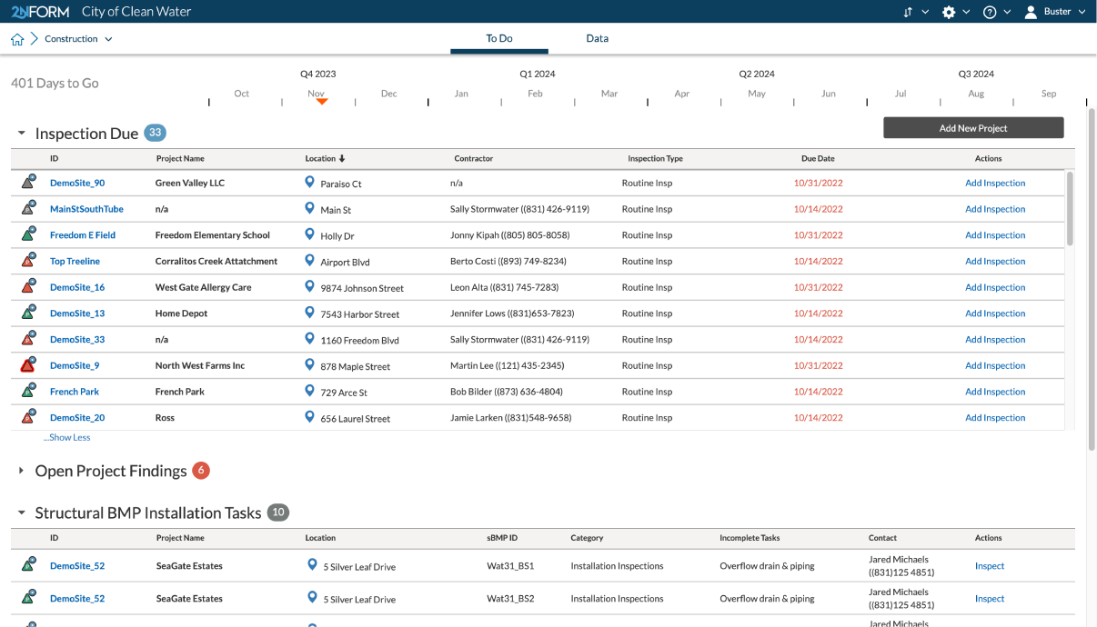 2NFORM stormwater compliance software tracks and retains the details essential for your MS4 permit