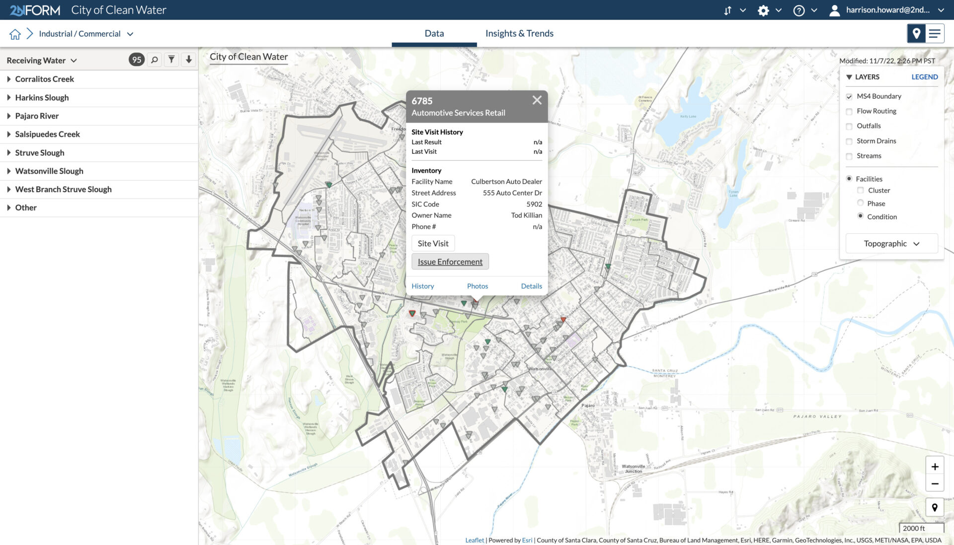 Map from the 2NFORM Industrial / Commercial module