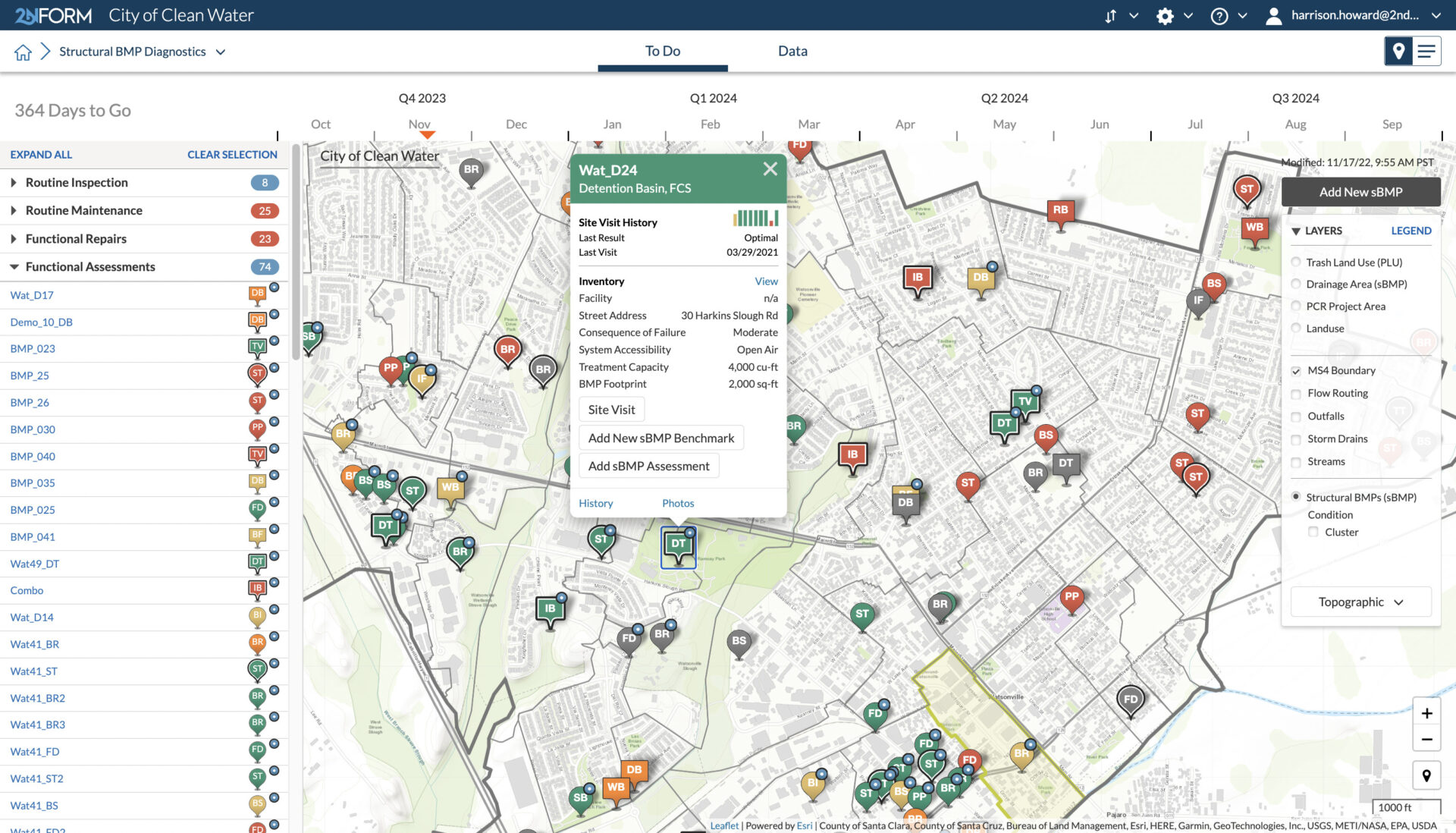 Assess and score asset health using 2NFORM stormwater compliance software