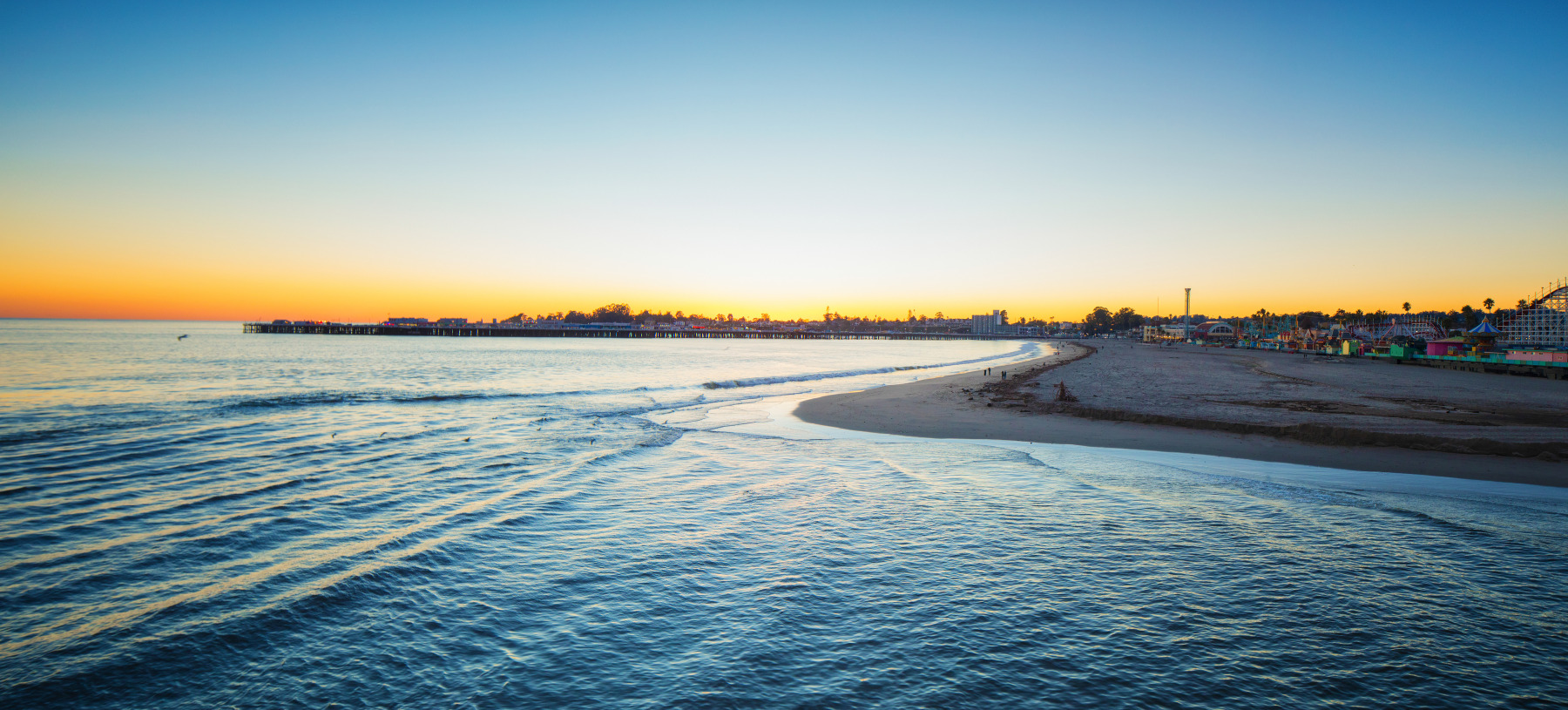 View of the Santa Cruz beach from the water