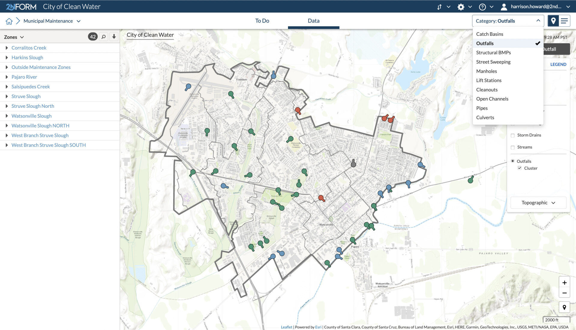 2NFORM stormwater compliance software enables you to monitor outfalls for debris and harmful pollutants