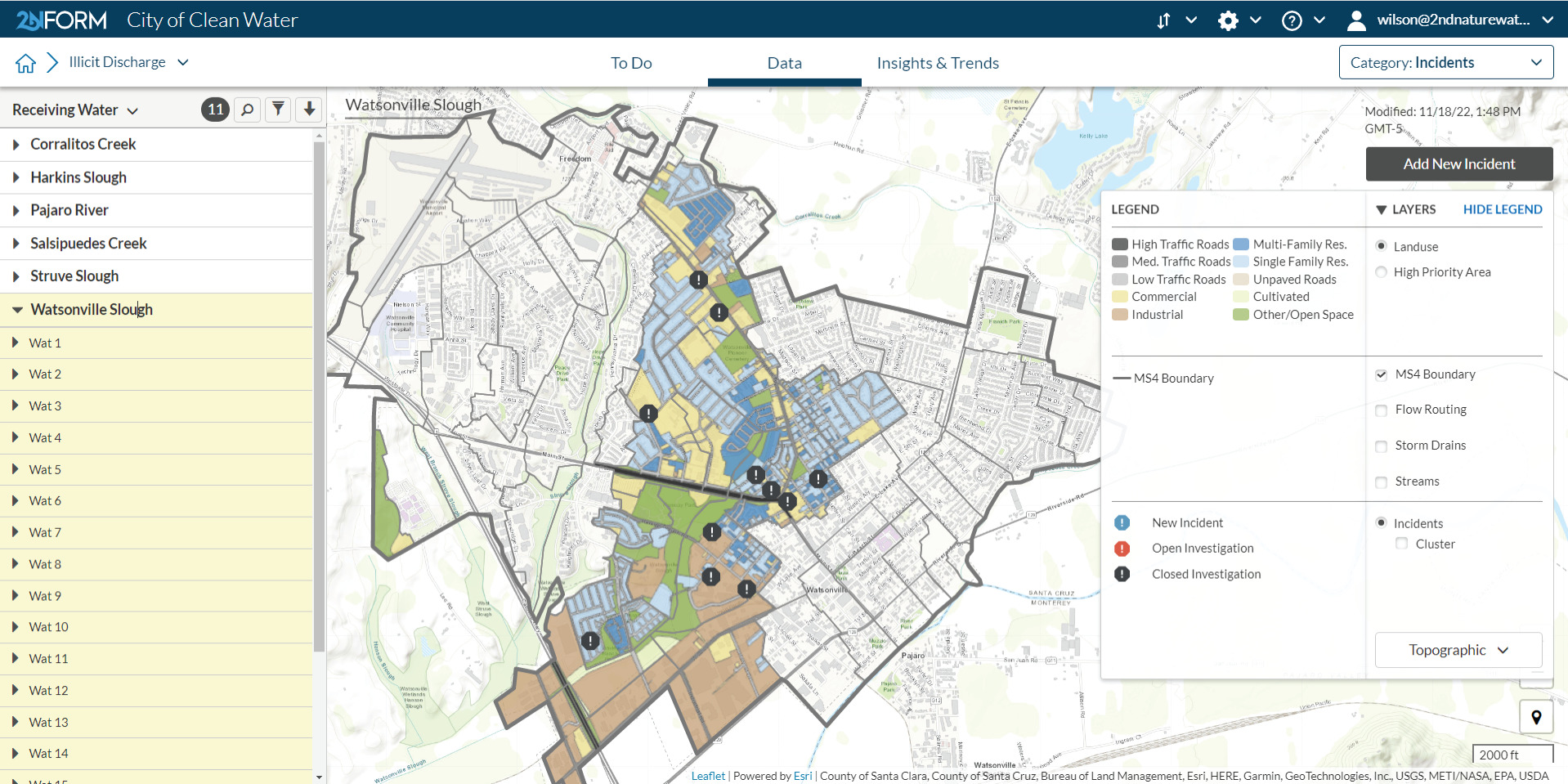 2NFORM is used to track down potential sources of illicit discharge