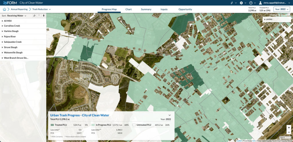 Mapping urban trash improvement progress is easy in 2NFORM Trash Compliance Module