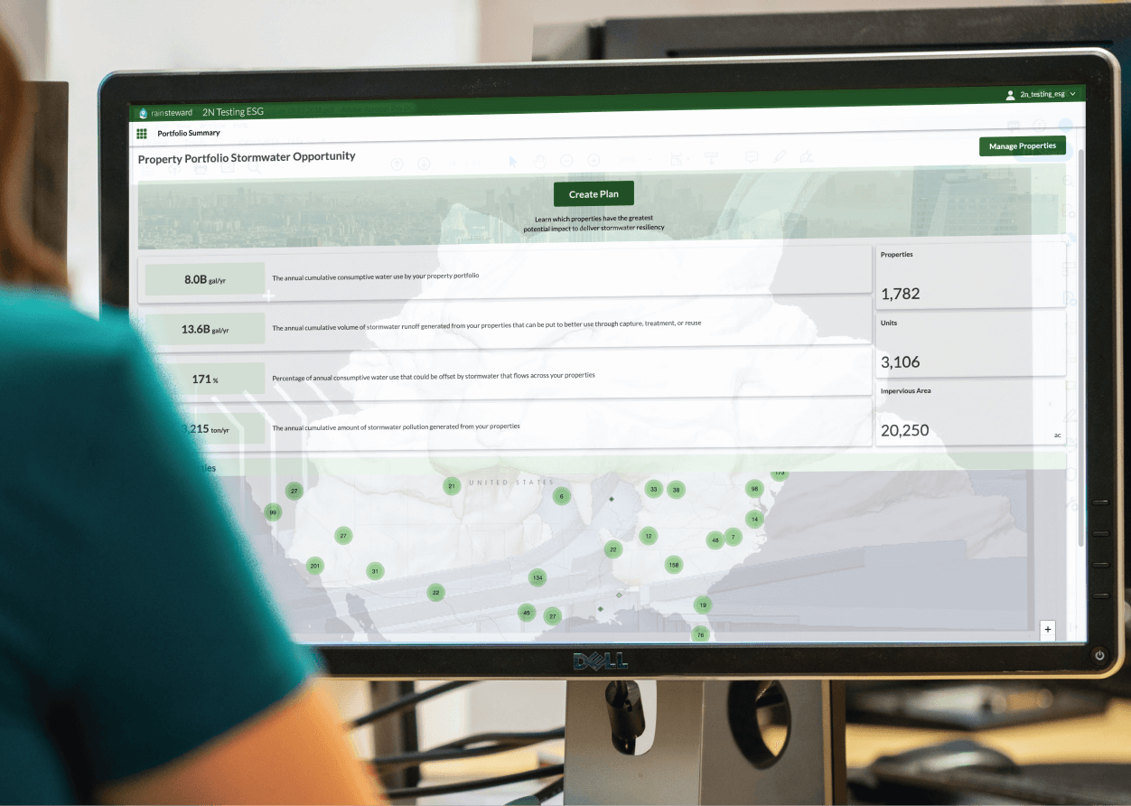 Rainsteward makes it easy to keep track of your investments and environmental benefits delivered on each property, in the communities you serve, and in the aggregate.